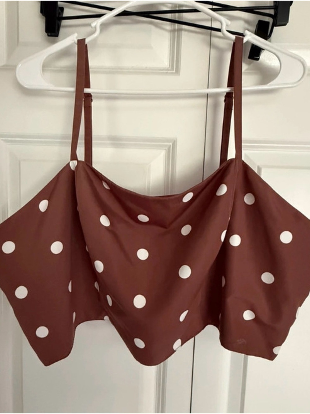 Polka Dot Brown Cropped Top